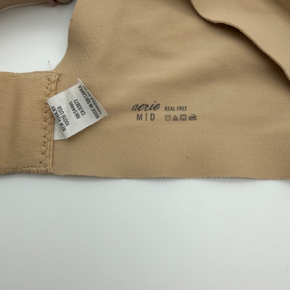 Aerie Real Free Padded Bra Bralette Tan Nude Wireless Seamless Bra Medium M - Picture 3 of 4